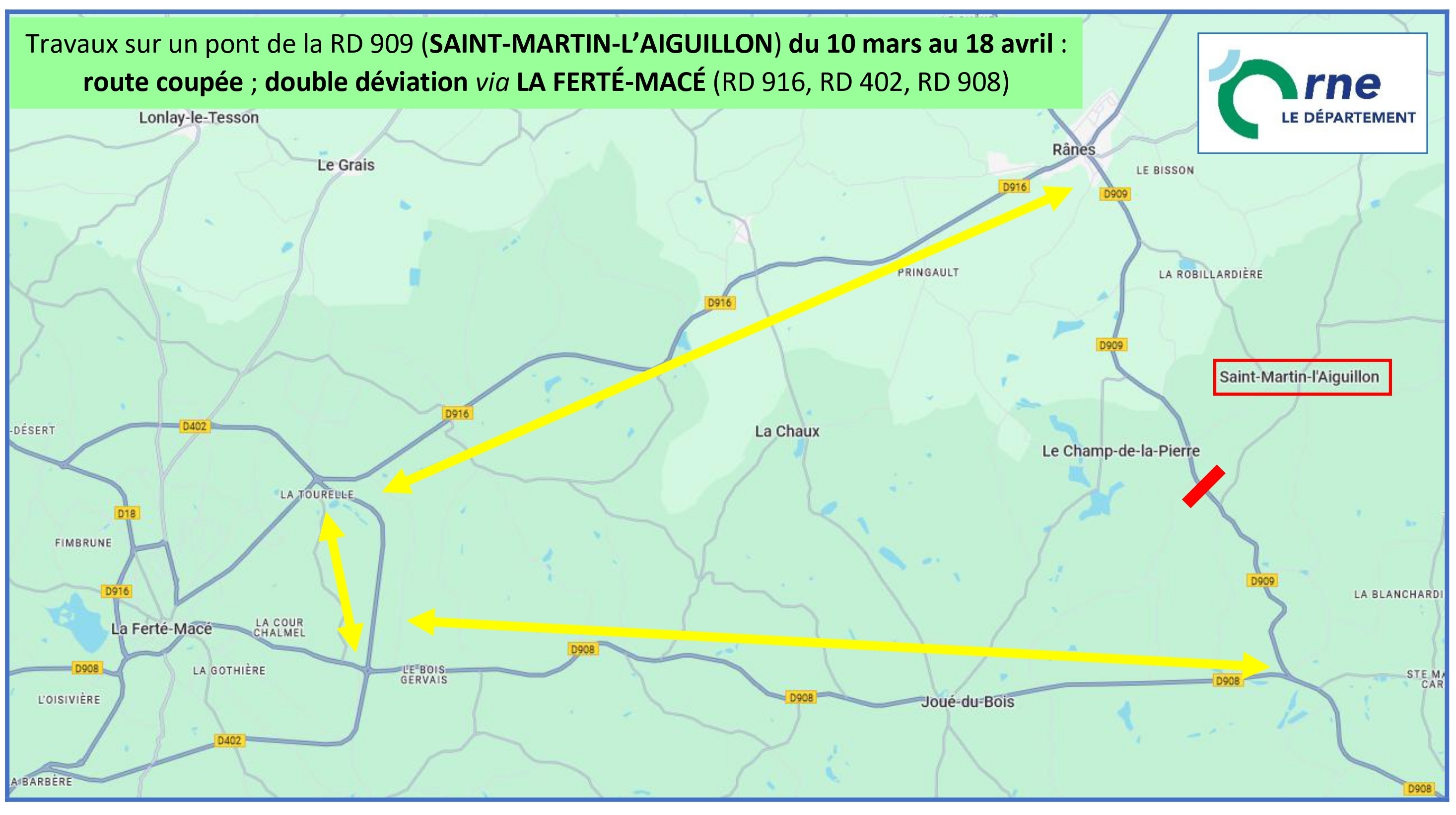 Réfection d’un pont à St-Martin-l’Aiguillon : la circulation déviée par La Ferté-Macé