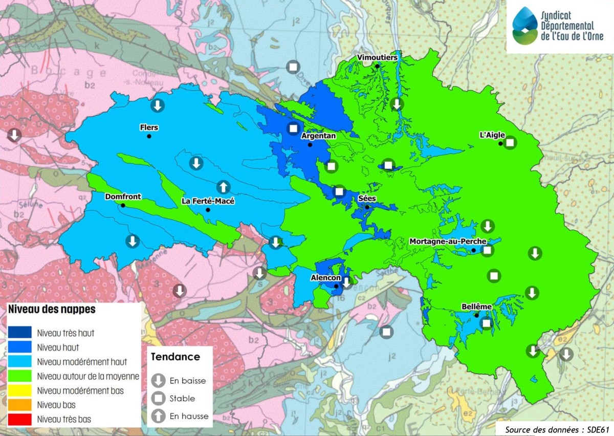 Carte de l'eau de l'Orne 2024 ©CD61